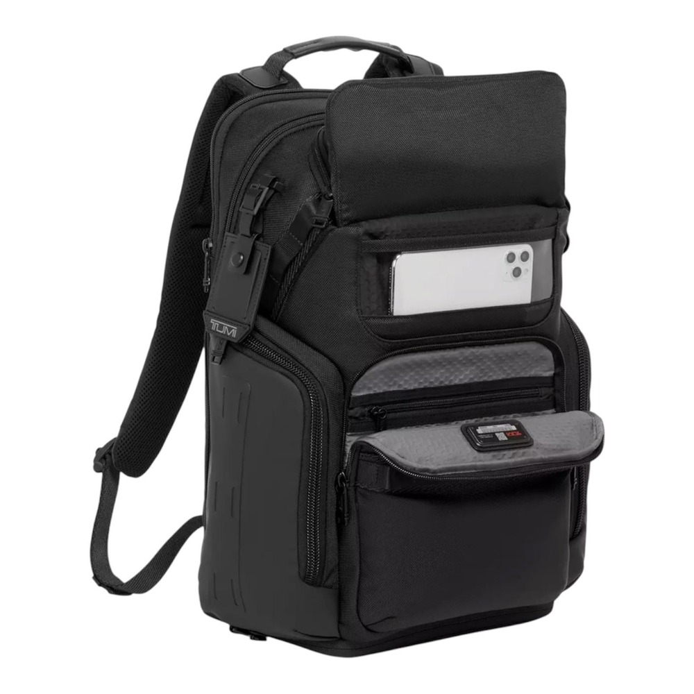 TUMI Alpha Bravo Nomadic Backpack Black 19" Nylon Laptop Travel Men Carry On - Picture 4 of 10